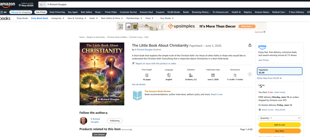 The Little Book About Christianity Amazon Jesus K Richard Douglas faith the Christian religion